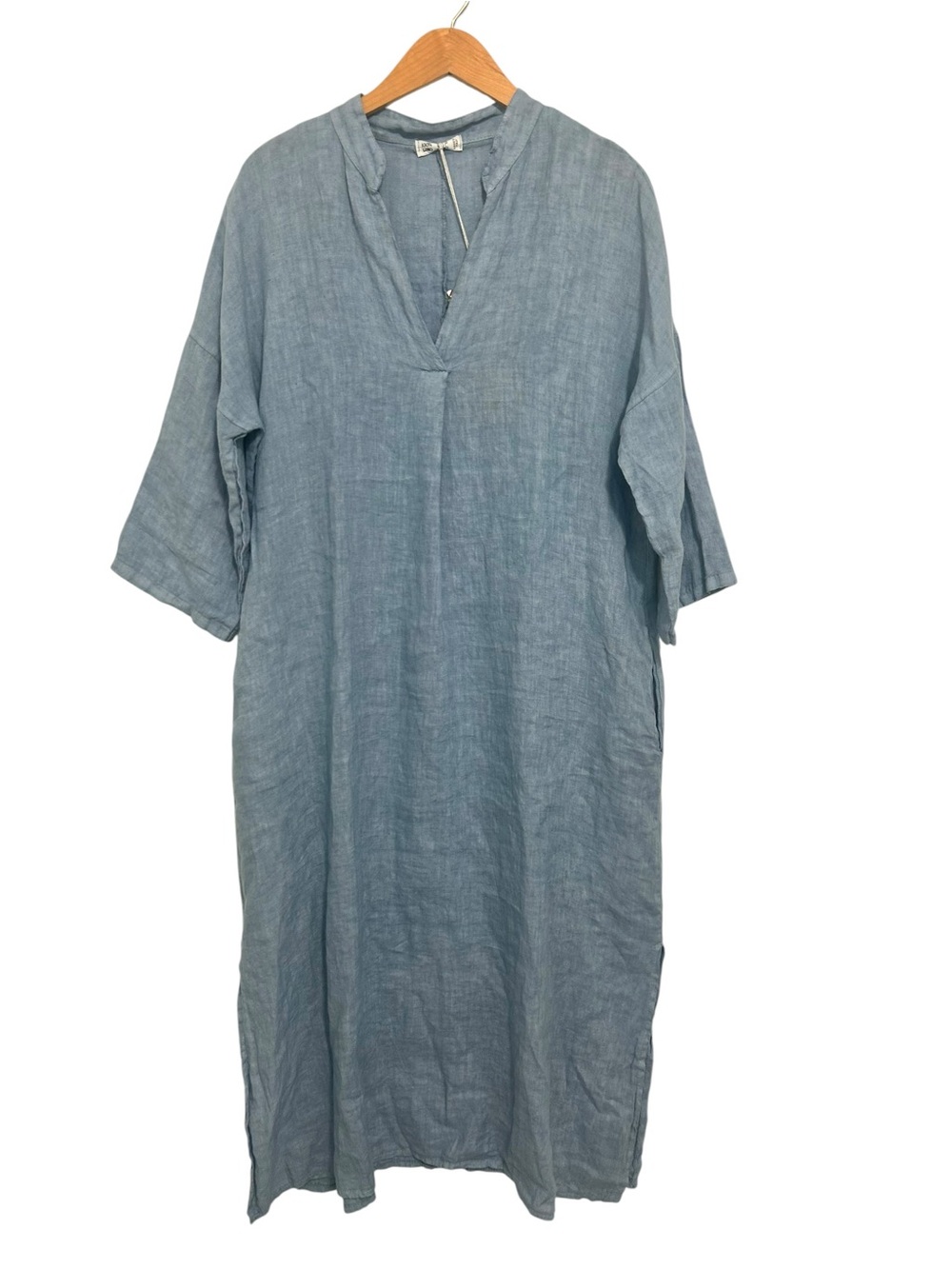 NWT Colette Italian Linen Lightweight Tunic Dress Sz 12 Blue